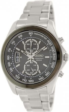 Seiko Men's SNN257P1 Dial Chronograph Stainless Steel Black Watch