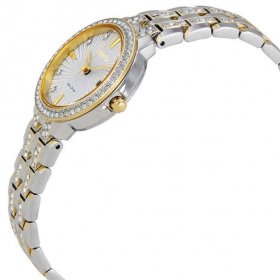 CITIZEN Women's Eco-Drive Silhouette Crystal Gold-Tone Watch EW2344-57A
