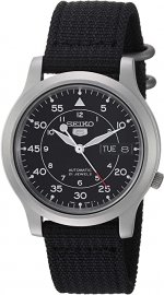 Seiko Men's SNK809 5 Automatic Stainless Steel Watch with Black Canvas Strap