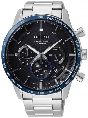 Seiko Neo Sports Chronograph Quartz Black Dial Men's Watch SSB357