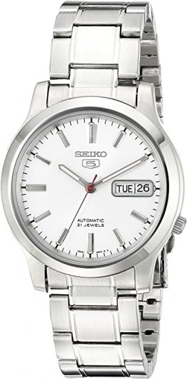 Seiko Men\'s SNK789 5 Automatic Stainless Steel Watch with White Dial