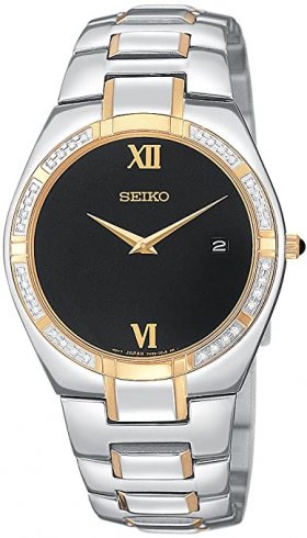 Seiko Men's SKP338 Diamond Dress Two-Tone Watch