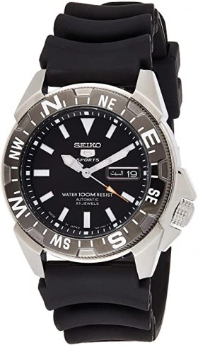 Seiko Men's 5 Automatic SNZE81K2 Black Rubber Quartz Watch