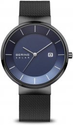 Seiko BERING Time | Men's Slim Watch 14639-227 | 39MM Case | Solar Collection | Stainless Steel Strap | Scratch-Resistant Sapphire Crystal | Minimalistic - Designed in Denmark
