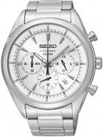 Seiko Chronograph Silver Dial Stainless Steel Mens Watch SSB085