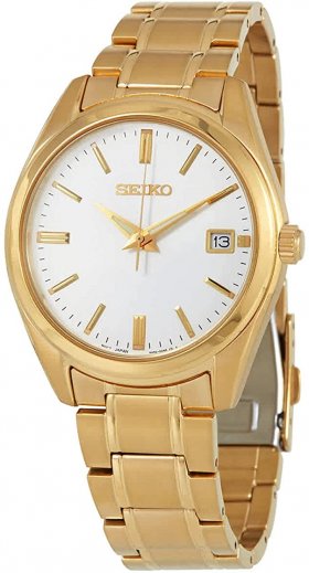 Seiko Men's Essentials Steel Two Tone Japanese Quartz With Gold Strap (Model: SUR314)