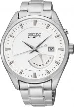 Seiko Kinetic Automatic White Dial Stainless Steel Mens Watch SRN043
