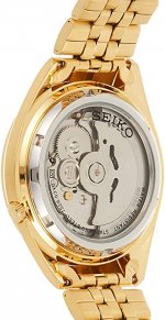 Seiko Men's SNKL28 Gold Plated Stainless Steel Analog with Gold Dial Watch
