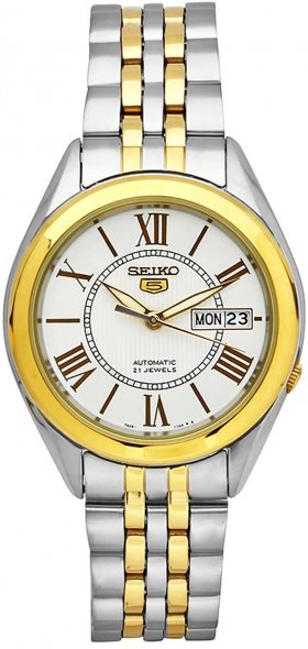 Seiko Sieko Men's SNKL36 Two Tone Stainless Steel Analog with White Dial Watch