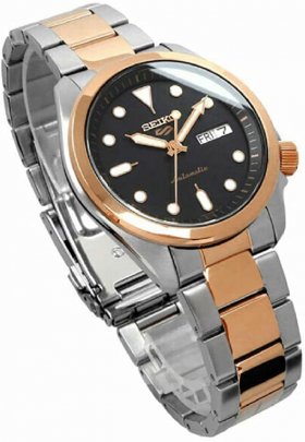 Seiko 5 Sports Automatic 100m 2 Tone Rose Gold Watch SRPE58K1