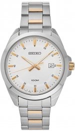 Seiko Silver Dial Stainless Steel Mens Watch SUR211