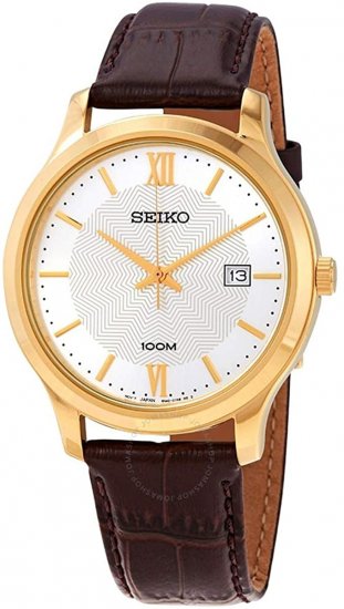 Seiko Neo Classic Quartz White Patterned Dial Men\'s Watch SUR298P1