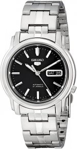 Seiko Men's SNKK71 5 Automatic Stainless Steel Watch with Black Dial