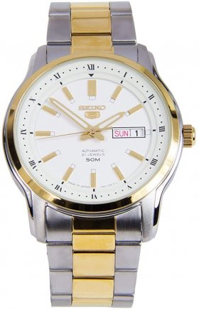 Seiko 5 Automatic Silver Dial Two-Tone Men's Watch SNKP14J1