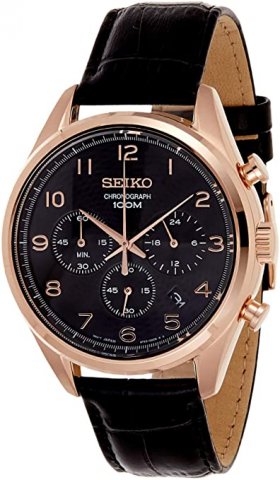 Seiko Chronograph Black Dial Mens Watch SSB296P1