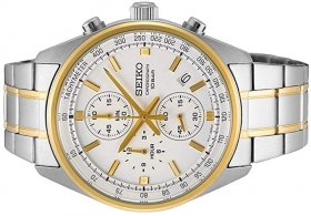 Seiko Chronograph Quartz White Dial Men's Watch SSB380