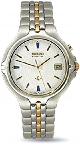 Seiko Two-Tone White Textured Dial Men's Watch #SKH196