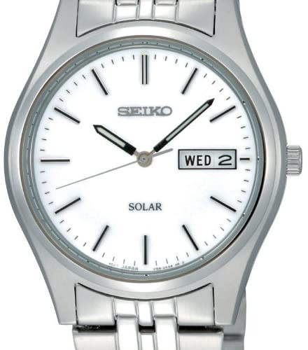 Seiko Men's Analogue Classic Solar Powered Watch with Stainless Steel Strap SNE031P1