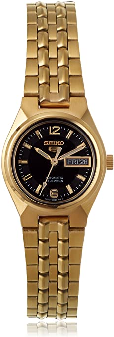 Seiko Women's SYMK38 5 Black/Gold Stainless Steel Watch